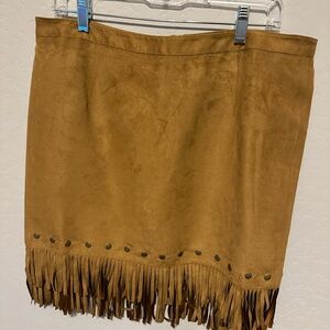 Cowgirl Justice faux suede fringe skirt